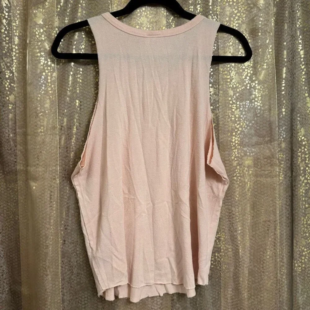 Free People We The Free Light Pink Stretchy Cozy Stretchy Rayon Tank Top Small